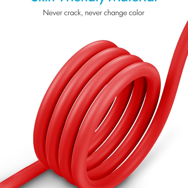 Wayona Nylon Dash Braided Charging Cable And Data Sync Fast Charge Type C Cable For Oneplus 7, 6T, 6, 5, 5T, 3T, 3 Charging Adapter (Red, 3Ft, 5V/4A)