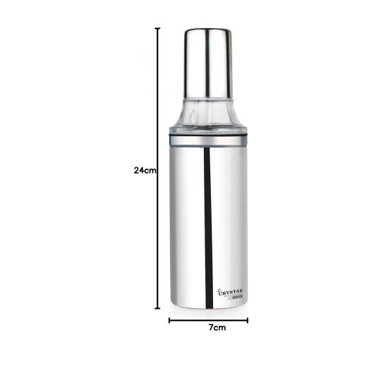 Crystal Stainless Steel Oil Pourer/Dispenser ( 500 ml, Silver, Set of 1)