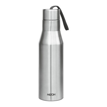 MILTON Super 1000 Stainless Steel Water Bottle, 1000 ml water bottles, Single walled, Leak-Proof, Rust-free Steel Bottle, Easy Grip, Easy to Carry, Travel Bottle, Silver