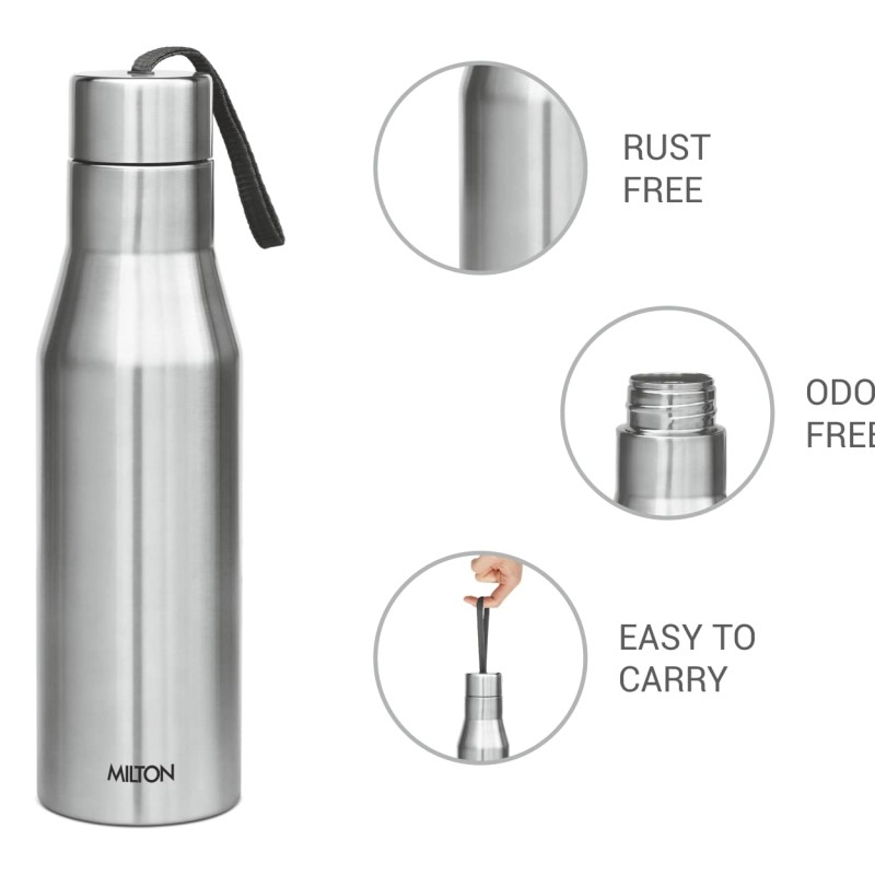 MILTON Super 1000 Stainless Steel Water Bottle, 1000 ml water bottles, Single walled, Leak-Proof, Rust-free Steel Bottle, Easy Grip, Easy to Carry, Travel Bottle, Silver MILTON Super 1000 Stainless Steel Water Bottle, 1000 ml water bottles, Single walled, Leak-Proof, Rust-free Steel Bottle, Easy Grip, Easy to Carry, Travel Bottle, Silver