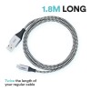 (Refurbished) Micro USB 6 Feet Cable with Khali Tough Bullet Proof Material (Black)