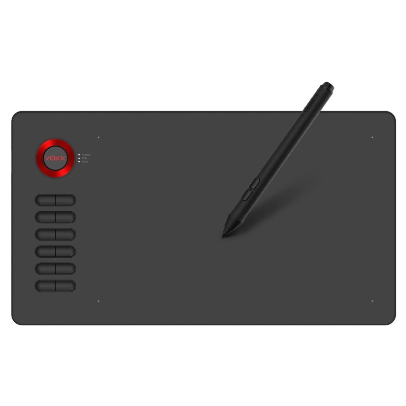 VEIKK A15 Graphics Drawing Tablet,10x6 Inch Pen Tablet,12 Hot Keys,Battery-Free Passive Pen with Tilt Function, 20 Replacement Nibs and 1 Artist Glove?Support Wins,Mac,Chrome,Lunix and Android OS-Red VEIKK A15 Graphics Drawing Tablet,10x6 Inch Pen Tablet,12 Hot Keys,Battery-Free Passive Pen with Tilt Function, 20 Replacement Nibs and 1 Artist Glove?Support Wins,Mac,Chrome,Lunix and Android OS-Red
