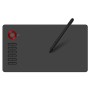 VEIKK A15 Graphics Drawing Tablet,10x6 Inch Pen Tablet,12 Hot Keys,Battery-Free Passive Pen with Tilt Function, 20 Replacement Nibs and 1 Artist Glove?Support Wins,Mac,Chrome,Lunix and Android OS-Red