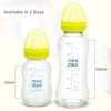 Mee Mee Premium Glass Feeding Bottle with Eazy-Flow Technology, Anti-Colic Valve,Anti Slip,BPA-Free Baby Feeding Bottle for Babies & Toddlers(Green, 240Ml,Pack of 2)