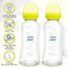 Mee Mee Premium Glass Feeding Bottle with Eazy-Flow Technology, Anti-Colic Valve,Anti Slip,BPA-Free Baby Feeding Bottle for Babies & Toddlers(Green, 240Ml,Pack of 2)