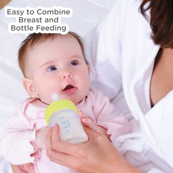 Mee Mee Premium Glass Feeding Bottle with Eazy-Flow Technology, Anti-Colic Valve,Anti Slip,BPA-Free Baby Feeding Bottle for Babies & Toddlers(Green, 240Ml,Pack of 2) Mee Mee Premium Glass Feeding Bottle with Eazy-Flow Technology, Anti-Colic Valve,Anti Slip,BPA-Free Baby Feeding Bottle for Babies & Toddlers(Green, 240Ml,Pack of 2)