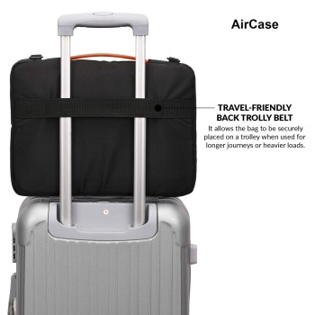 AirCase Office Unisex Adult Men's Laptop Bag 15.6 inch Side Shoulder Briefcase Satchel Messenger Business Bags for Men and Women, Front Pocket for Laptop Accessories - Black