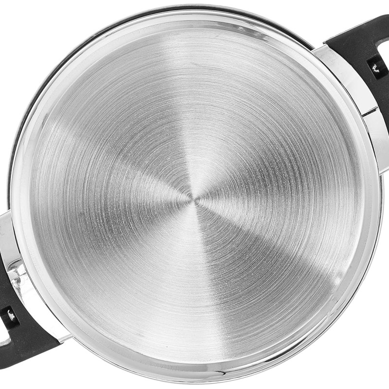 Solimo Stainless Steel Dutch Oven with Glass Lid, Induction Base (18cm, 2 liters)