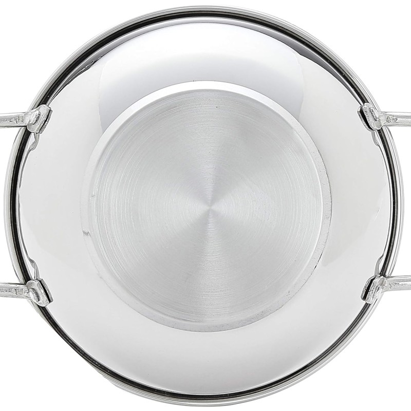 Solimo Stainless Steel Induction Bottom Kadhai Set Size 18Cm,20Cm,1.5 Liter Solimo Stainless Steel Induction Bottom Kadhai Set Size 18Cm,20Cm,1.5 Liter