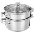 Solimo Stainless Steel Induction Bottom Steamer/Modak/Momo Maker With Glass Lid(2 Litres),Silver