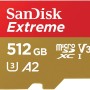 (Refurbished) SanDisk 512GB Extreme microSDXC UHS-I Memory Card with Adapter - Up to 160MB/s, C10, U3, V30, 4K, A2, Micro SD - SDSQXA1-512G-GN6MA