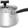Stainless Steel T Pan with Glass Lid & Induction Base, 1.5 Litre
