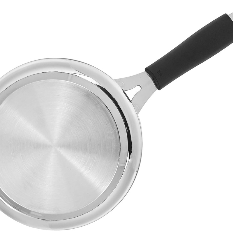 Stainless Steel T Pan with Glass Lid & Induction Base, 1.5 Litre