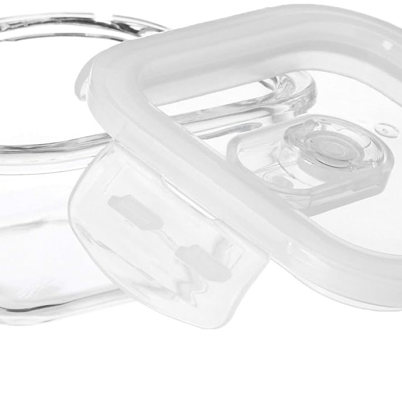 Solimo Airtight Borosilicate Glass Container Set (Transparent,3 Pieces, 350 ml)