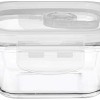 Solimo Airtight Borosilicate Glass Container Set (Transparent,3 Pieces, 350 ml)