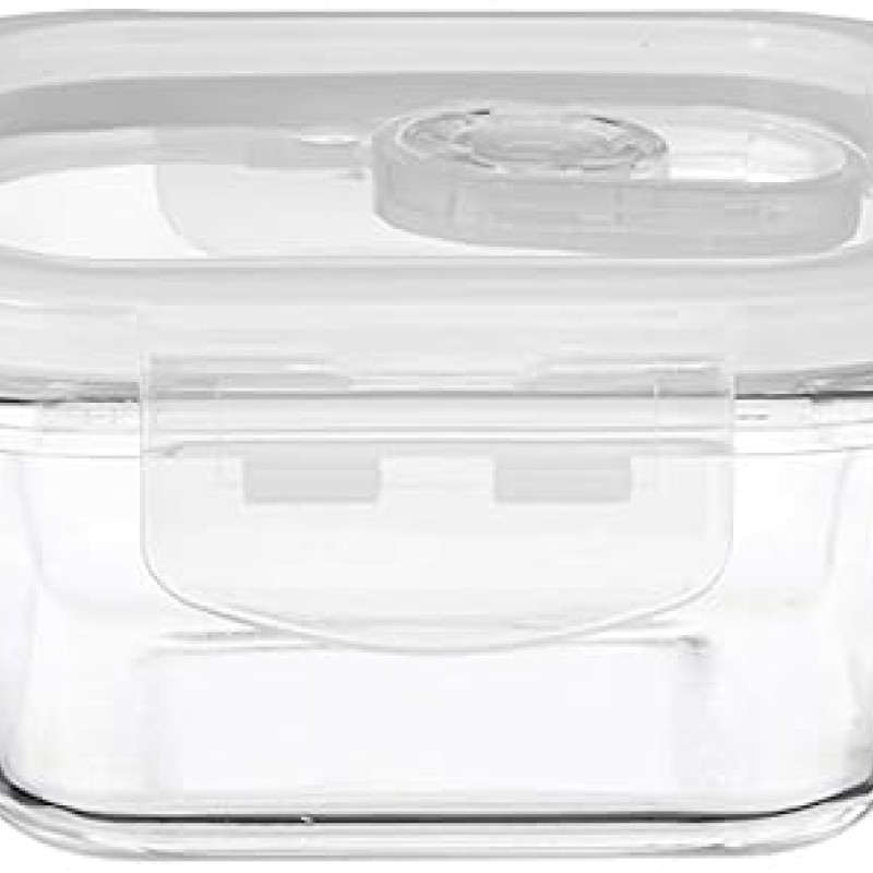 Solimo Airtight Borosilicate Glass Container Set (Transparent,3 Pieces, 350 ml)