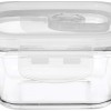 Solimo Airtight Borosilicate Glass Container Set (Transparent,3 Pieces, 350 ml)