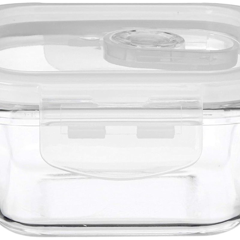 Solimo Airtight Borosilicate Glass Container Set (Transparent,3 Pieces, 350 ml)
