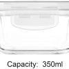 Solimo Airtight Borosilicate Glass Container Set (Transparent,3 Pieces, 350 ml)