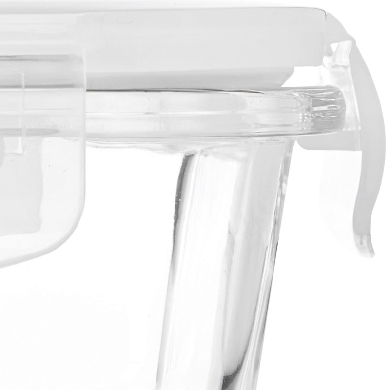 Solimo Airtight Borosilicate Glass Container Set (Transparent,3 Pieces, 350 ml)