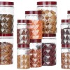 Solimo Plastic Pet Storage Jar and Container, Set of 18 (6 pcs x 300 ml, 6 pcs x 600 ml, 6 pcs x 1.2 ltrs Each), Red Wine | Air Tight | Kitchen Organiser | BPA Free | Stackable Solimo Plastic Pet Storage Jar and Container, Set of 18 (6 pcs x 300 ml, 6 pcs x 600 ml, 6 pcs x 1.2 ltrs Each), Red Wine | Air Tight | Kitchen Organiser | BPA Free | Stackable