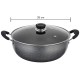 Amazon Brand - Solimo-Non Stick Kadhai With Glass Lid(26 Cm,Hammertone Finish,3 Coat,2.9 Mm Thickness)|Black,4 litres