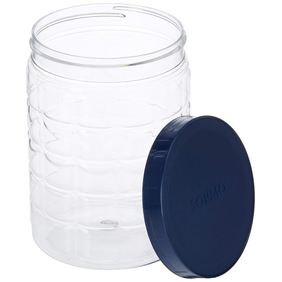 Amazon Brand - Solimo Plastic Checkered Jar Set of 15 (Royal Blue)