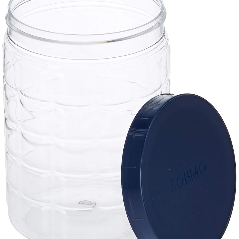 Solimo Plastic Checkered Jar Set of 15 (Royal Blue)