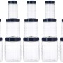 Solimo Plastic Checkered Jar Set of 15 (Royal Blue)
