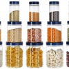 Solimo Plastic Checkered Jar Set of 15 (Royal Blue)