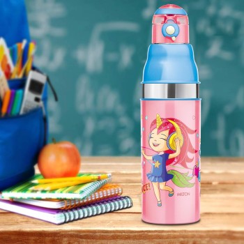 Milton Kool Stunner 600 Kids Plastic Insulated Water Bottle, 520 ml, Sipper Bottle, Leak Proof, BPA Free, Food Grade, School & Picnic Bottle, Pink Milton Kool Stunner 600 Kids Plastic Insulated Water Bottle, 520 ml, Sipper Bottle, Leak Proof, BPA Free, Food Grade, School & Picnic Bottle, Pink