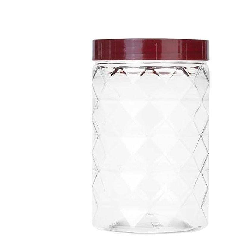 Solimo Plastic Pet Storage Jar and Container, Set of 12 (4 pcs x 300 ml, 4 pcs x 600 ml, 4 pcs x 1.2 ltrs Each) Red Wine | Air Tight | Kitchen Organiser | BPA Free | Stackable Solimo Plastic Pet Storage Jar and Container, Set of 12 (4 pcs x 300 ml, 4 pcs x 600 ml, 4 pcs x 1.2 ltrs Each) Red Wine | Air Tight | Kitchen Organiser | BPA Free | Stackable