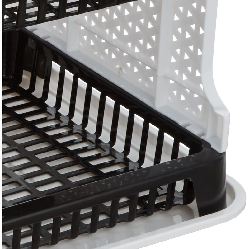 Solimo Plastic Dish Drainer, (Black , 51 cm * 33 cm * 27.2 cm)