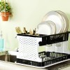 Solimo Plastic Dish Drainer, (Black , 51 cm * 33 cm * 27.2 cm)