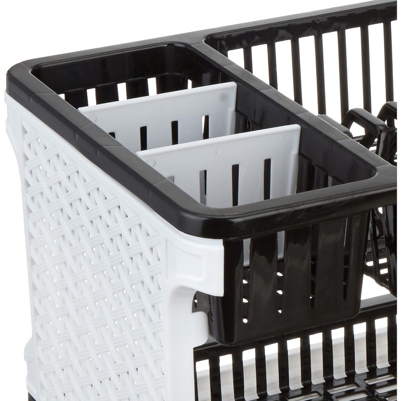 Solimo Plastic Dish Drainer, (Black , 51 cm * 33 cm * 27.2 cm)