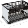 Solimo Plastic Dish Drainer, (Black , 51 cm * 33 cm * 27.2 cm)