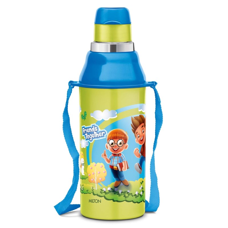 MILTON Kool Steelight 400 Kids Plastic Insulated Water Bottle with Straw, 404 ml, Sipper Bottle, Leak Proof, BPA Free, Food Grade, School & Picnic Bottle, Green MILTON Kool Steelight 400 Kids Plastic Insulated Water Bottle with Straw, 404 ml, Sipper Bottle, Leak Proof, BPA Free, Food Grade, School & Picnic Bottle, Green