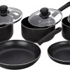 Amazon Brand - Solimo Non-stick Cookware Set, 5 Piece, Black (Non Induction) Amazon Brand - Solimo Non-stick Cookware Set, 5 Piece, Black (Non Induction)