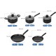 Amazon Brand - Solimo Non-stick Cookware Set, 5 Piece, Black (Non Induction)