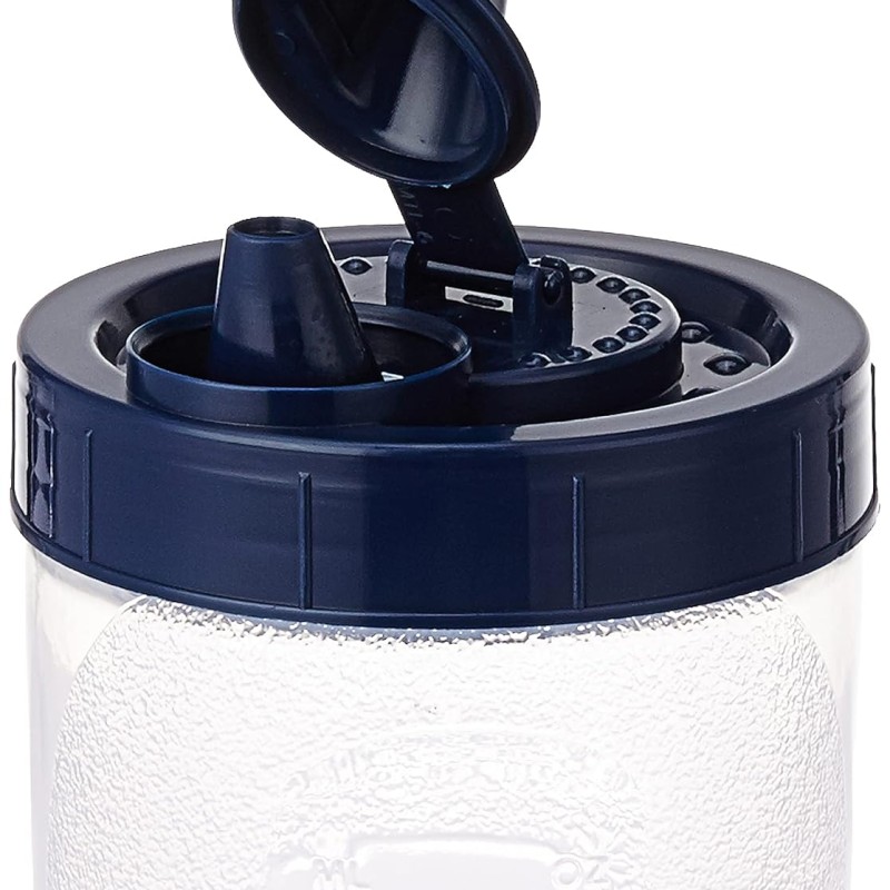 Solimo Plastic Oil Dispenser, Set Of 2 (1 L Each), Dark Blue, 1 liter