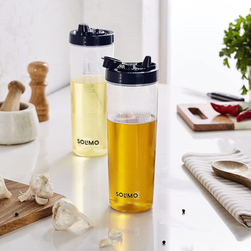 Solimo Plastic Oil Dispenser, Set Of 2 (1 L Each), Dark Blue, 1 liter