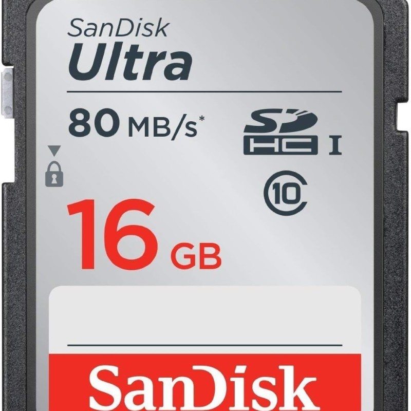 SanDisk Ultra 16GB (10 Pack) Class 10 80MBps SD Memory Card SDHC UHS-I SDSDUNC-016G-GN6IN