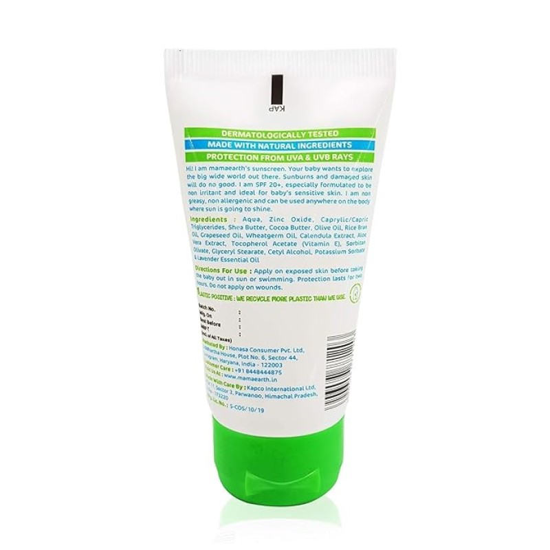 Mamaearth Mineral Based Sunscreen - 50Ml | Infused With Calendula & Zinc Oxide | Protects Against Uv Rays With Spf 20, Deeply Nourishes & Soothes Skin, Sensitive Mamaearth Mineral Based Sunscreen - 50Ml | Infused With Calendula & Zinc Oxide | Protects Against Uv Rays With Spf 20, Deeply Nourishes & Soothes Skin, Sensitive