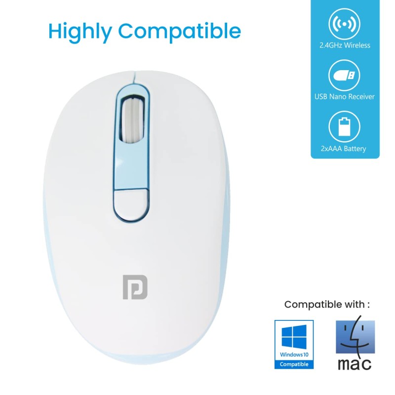 Portronics Toad 11 Wireless Mouse, 2.4 GHz Connectivity with USB Nano Dongle, Adjustable DPI Up To 1600, Ambidextrous for Laptop, MacBook, PC (Blue) Portronics Toad 11 Wireless Mouse, 2.4 GHz Connectivity with USB Nano Dongle, Adjustable DPI Up To 1600, Ambidextrous for Laptop, MacBook, PC (Blue)