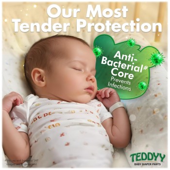TEDDYY Baby Easy Pant Diapers Small 78 Count (Pack of 1), 4-8 kgs, 10 hrs Leak Protection, Anti - Bacterial