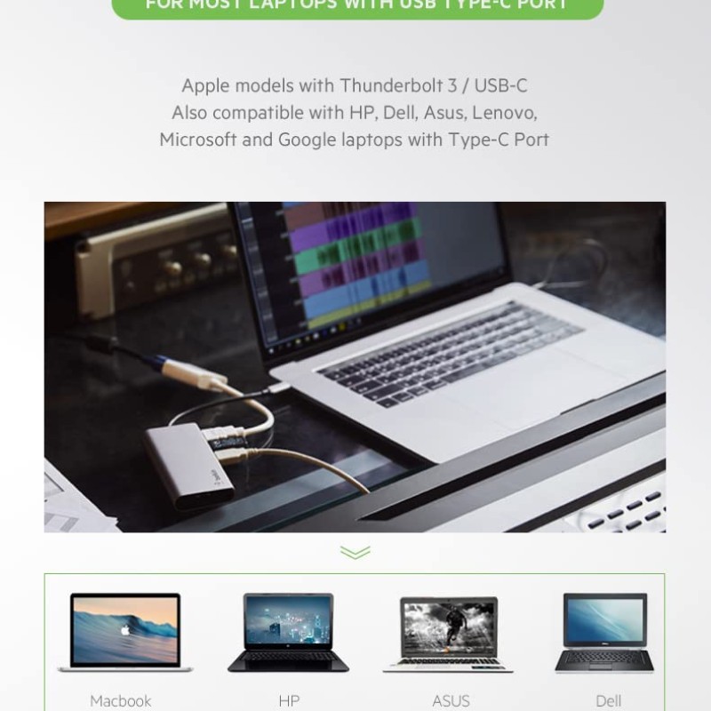 Belkin USB C 6 in 1 Hub Adapter with 60W Power delivery, 5 Gbps Transfer Speed, Ethernet Port, 4K HDMI, USB C, SD Card and 2 USB A 3.0 & 2.0 Data Ports, for MacBook/iPad and More