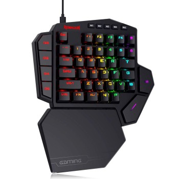 Redragon K585-blue switch DITI One-Handed RGB Mechanical Blue Switches, Type-C Professional Wired Gaming Keyboard Keypad with 7 Onboard Macro Keys, Detachable Wrist Rest, 42 Keys (Black) Redragon K585-blue switch DITI One-Handed RGB Mechanical Blue Switches, Type-C Professional Wired Gaming Keyboard Keypad with 7 Onboard Macro Keys, Detachable Wrist Rest, 42 Keys (Black)