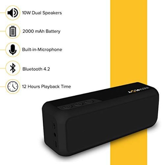 Instaplay Insta X3 10W Bluetooth Speaker with Deep Bass, Portable, Xtra long batter life and speaker with mic (Black)