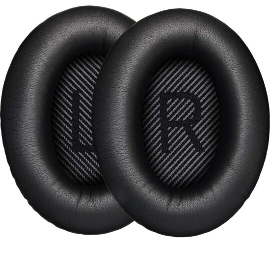 Parzo Ear Pads Cushions for Bose - Compatible with Quietcomfort QC25 / QC35 / AE2 Wireless / AE2w / Sound True/Sound Link (Around-Ear Only) Headphones (Black Cushion + Grey Mat)