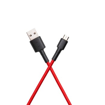 (Refurbished) MI Micro USB 100cm Braided Cable Red Micro USB/type B|Tangle free |Sturdy built with kevlar protection|480Mbps Speed|Supports all type B mobiles & accessories